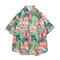 ราคา Elbow-Sleeve Floral Print Button-Up Shirt (1128600184)