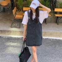 ราคา Pocket Detail Denim Mini Overall Dress (1128697820)