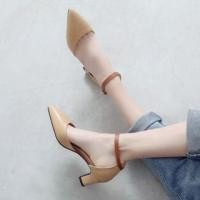 ราคา Pointed Toe Two Tone Ankle Strap D'Orsay Pumps (1128706604)