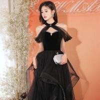 ราคา Cold-Shoulder Rhinestone Mesh Panel A-Line Evening Gown (1128837787)