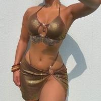 ราคา Set: Halter Cutout Bikini Top + Bikini Bottom + Cover Up (1128870017)