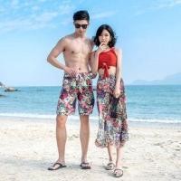 ราคา Couple Matching Swim Shorts / Wide Leg Pants / Crop Tank Top / Print Shorts / Cover-Up / Swim Top / Set (1115426089)
