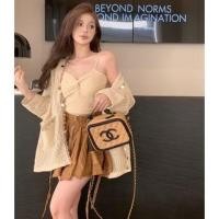 ราคา Loose-Fit Cardigan / Plain Cami Top / High-Waist A-Line Mini Skirt (1127704170)