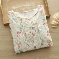 ราคา Puff-Sleeve Floral Print Button-Up Blouse Off-White - One Size (1128928222)