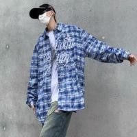 ราคา Long-Sleeve Lettering Embroidered Plaid Shirt (1125490561)