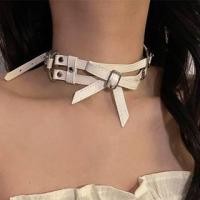 ราคา Bow Layered Faux Leather Choker 1 Pc - Off-White - One Size (1128945608)