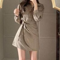 ราคา Plaid Long-Sleeve Shirtdress (1119949900)