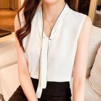 ราคา Sleeveless V-Neck Plain Chiffon Top (1128952516)