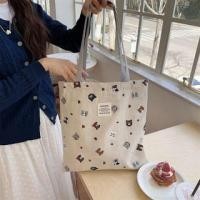 ราคา Cat Embroidered Canvas Tote Bag (1128950444)
