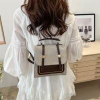 ราคา Two Tone Studded Faux Leather Satchel Backpack (1128969872)