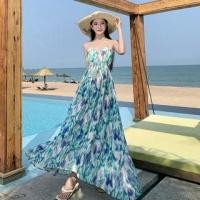 ราคา Spaghetti Strap Patterned Maxi Sundress (1128989697)