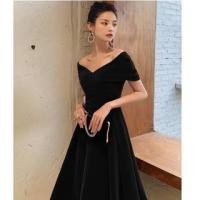 ราคา Short-Sleeve Off Shoulder Plain Ruched A-Line Evening Gown / Cocktail Dress (1128990425)