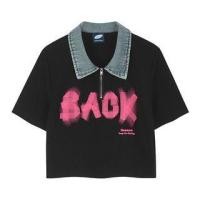 ราคา Couple Matching Short-Sleeve Denim Collar Lettering Zip Polo Shirt (Various Designs) (1122984220)