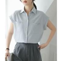 ราคา Short-Sleeve Pocketed Plain Shirt (1129173372)