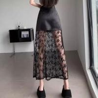 ราคา High Rise Lace Panel Midi A-Line Skirt (1129231283)