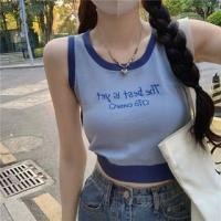 ราคา Lettering Contrast Trim Crop Tank Top (1129221228)