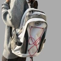 ราคา Color Block Lettering Applique Nylon Laptop Backpack (1129257229)