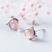 ราคา 925 Sterling Silver Beaded Cat Stud Earrings (1067367809)