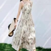 ราคา Spaghetti Strap Patterned Maxi Sundress (1129392564)
