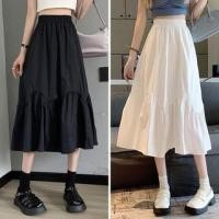ราคา High Rise Plain Ruffle Panel Midi A-Line Skirt (1129388924)