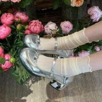 ราคา Block Heel Bow Accent Mary Jane Pumps (1129409373)