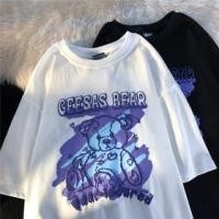 ราคา Couple Matching Short Sleeve Bear & Lettering Print Loose-Fit T-Shirt (1129411496)