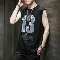 ราคา Crew Neck Numbering Lettering Print Tank Top (1129557730)