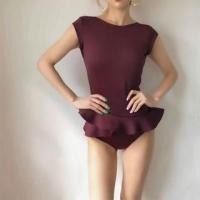 ราคา Sleeveless Peplum Plain Swimsuit (1129552357)