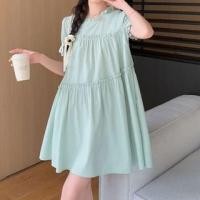 ราคา Maternity Short-Sleeve Plain Smock Dress (1129625058)