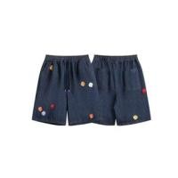 ราคา High Waist Applique Wide Leg Denim Shorts (1129634368)