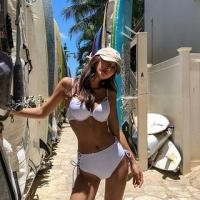 ราคา Set: Plain Cutout Bikini Top + Lace-Up Bottom (1129633331)