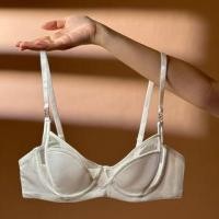 ราคา Plain Mesh Panel Bra / Bikini Panties / Set (1129668571)