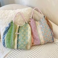 ราคา Floral Print Panel Tote Bag (1129727499)