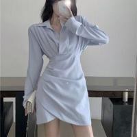 ราคา Shirred Mini Bodycon Shirtdress (1106574875)
