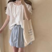 ราคา Short Sleeve Eyelet Embroidered Blouse White - One Size (1129789449)