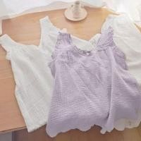 ราคา Pajama Set: V-Neck Plain Lace Panel Frill Trim Tank Top + Elastic Waist Wide Leg Shorts + Cropped Pants (1129801078)