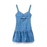 ราคา Sleeveless V-Neck Embroidered Eyelet Cutout Mini A-Line Dress (1129832716)