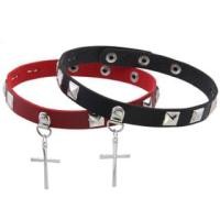 ราคา Cross Pendant Studded Faux Leather Choker (1129838397)