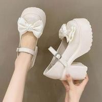 ราคา Block-Heel Bow Accent Plain Mary Jane Pumps (1128111903)