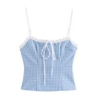 ราคา Frill Trim Plaid Crop Cami Top (1129895403)