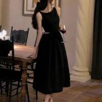 ราคา Sleeveless Cutout A-Line Plain Dress (1129920708)