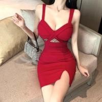 ราคา Sleeveless Mesh Panel Mini Bodycon Dress (1129952423)