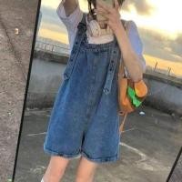 ราคา Wide Leg Denim Dungaree Shorts (1123862523)