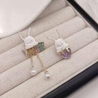 ราคา Rabbit Asymmetrical Ear Stud 1 Pair - Off-White - One Size (1129991180)