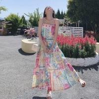 ราคา Spaghetti Strap Patterned Maxi Sundress (1130003890)