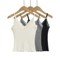 ราคา V-Neck Plain Panel Lace Cami Top (1129999897)
