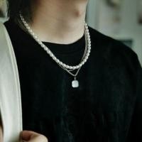 ราคา Layered Faux Pearl Pendant Necklace 1 Pc - Silver & Off-White - One Size (1130039705)