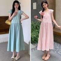 ราคา Maternity Short-Sleeve Crew Neck Plain Midi A-Line Dress (1130077004)