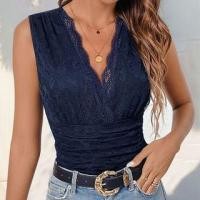 ราคา Sleeveless V-Neck Lace Panel Bodysuit Top (1130086907)