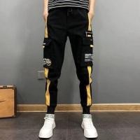 ราคา Drawstring Waist Two Tone Lettering Print Harem Cargo Pants (1130091372)